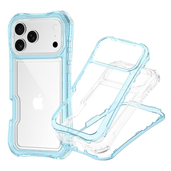 Dteck for iPhone 17 Pro Max Case, Dual Layer Shockproof Transparent Protective Phone Cover with Lanyard for iPhone 17 Pro Max 6.9 Inch,Blue