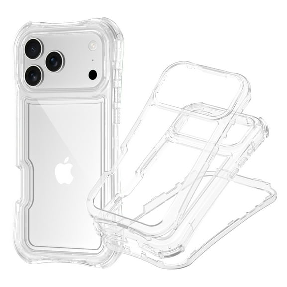 Dteck for iPhone 17 Pro Max Case, Dual Layer Shockproof Transparent Protective Phone Cover with Lanyard for iPhone 17 Pro Max 6.9 Inch,Clear