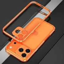 Dteck for iPhone 17 Pro Max Case (No Back), Ultra Slim Aluminum Metal Bumper with Camera Protector,Orange