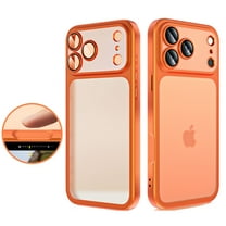Dteck for iPhone 17 Pro Max Case, Translucent Matte Cases with Full Camera Protection, Slim Soft TPU Shockproof Phone Cover,Orange