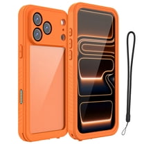 Dteck for iPhone 17 Pro Max Case, Waterproof Built-in Screen & Camera Protector IP68 Underwater Full Body Dropproof Shockproof Phone Case 6.9",Orange