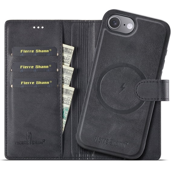 Dteck for iPhone 17e / iPhone 16e Detachable Wallet Case, RFID Blocking Card Holder 2 In 1 PU Leather Flip Folio Shockproof TPU Magnetic Cover,Black