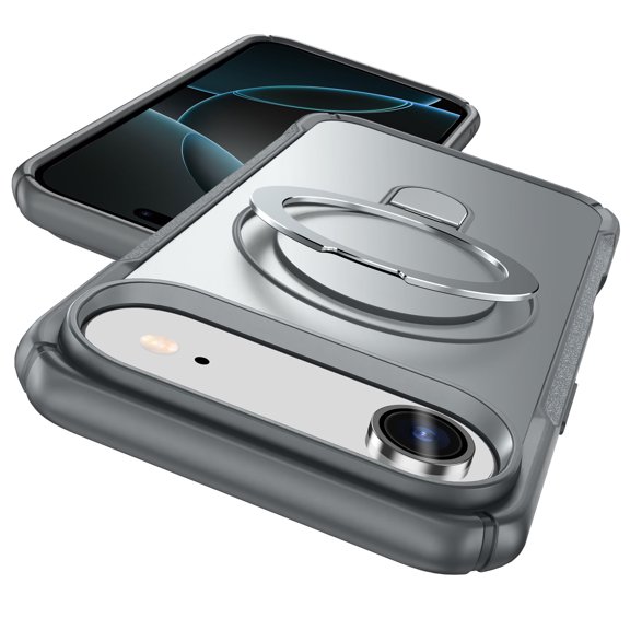 Dteck for iPhone Air Case with Magnetic Stand, Compatible with MagSafe, Drop Protection Shockproof Case for iPhone Air with Kickstand,Gray