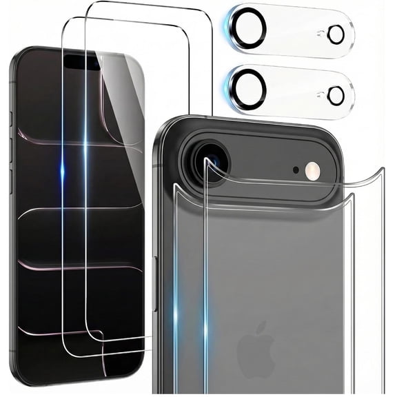 Dteck for iPhone Air Screen Protector, Glass Back Protector and Front Screen Protector with Camera Protector [2+2+2 Pack],Clear