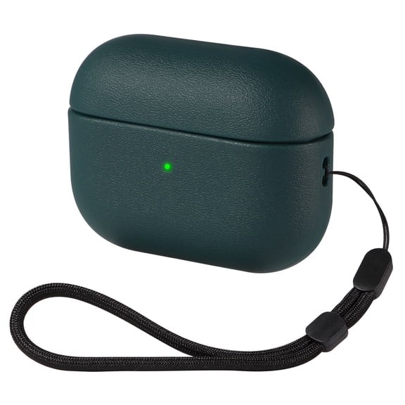 Dteck fro AirPods Pro 3 Case, Leather Texture Full-Body Protective Case Cover Compatible with Airpods Pro 3rd Generation 2025,Wireless Charging and Front LED Visible,Matte Green