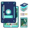 thumbnail image 1 of Dteck iPad 10.2 Case with Screen Protector, iPad 8th Generation Case, iPad 7th Generation Case, Heavy Duty 3-Layer Hybrid Rugged Shockproof High Impact Case with Kickstand, Navy/Mint, 1 of 7