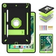 thumbnail image 1 of Dteck iPad 10.2 Case with Screen Protector, iPad 8th Generation Case, iPad 7th Generation Case, Heavy Duty 3-Layer Hybrid Rugged Shockproof High Impact Case with Kickstand, Black/Green, 1 of 7