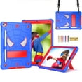 thumbnail image 1 of Dteck for iPad 10.2 Case Shockproof Rugged Protective, iPad Case 9th/8th/7th Generation with Crossbody Shoulder Strap for Kids, iPad 9th 8th 7th Gen Case 2021 2020 2019 with Kickstand,Blue+Red, 1 of 5