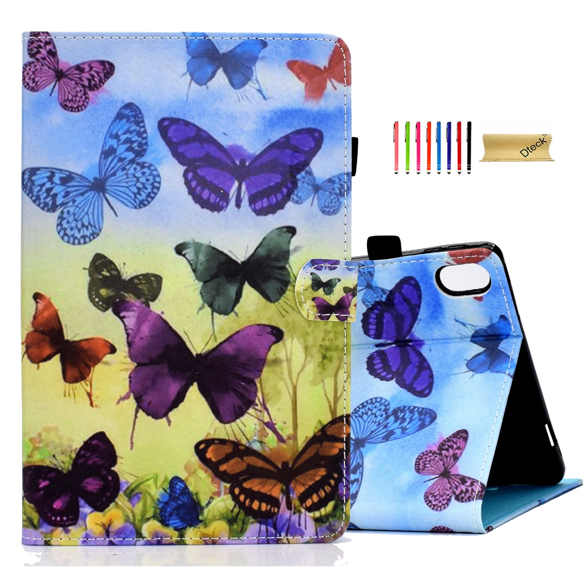 Dteck for iPad 10th Generation 10.9 Inch 2022, Cute Pattern PU Leather Folio Case Flip Stand Cover with Card Slots Pencil Holder for Apple iPad 10th Gen, Butterfly
