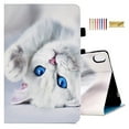 thumbnail image 1 of Dteck for iPad 10th Generation 10.9 Inch 2022, Cute Pattern PU Leather Folio Case Flip Stand Cover with Card Slots Pencil Holder for Apple iPad 10th Gen, White Cat, 1 of 6