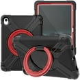 thumbnail image 1 of Dteck iPad 10th Generation Case 10.9 Inch 2022, Heavy Duty Shockproof Protective Case for Kids with 360 Rotating Handle Grip Stand for Apple iPad 10th Gen 2022,Black + Red, 1 of 7