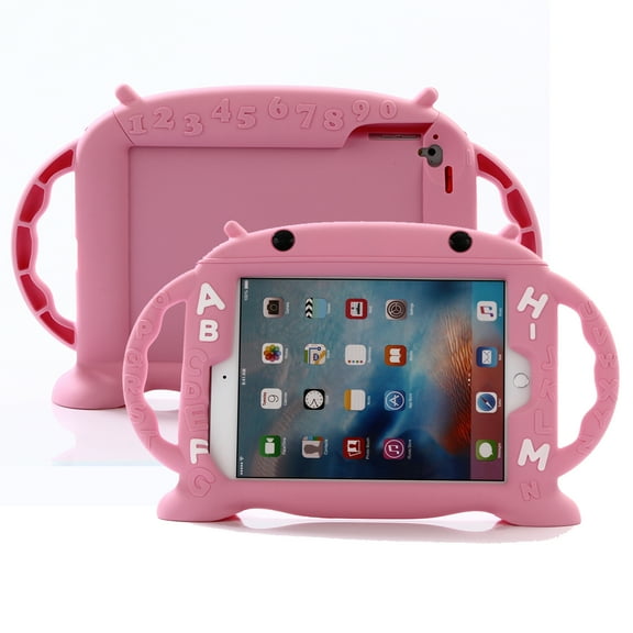 Dteck iPad 10th Generation Case, 10.9 Inch 2022 iPad Kids Case, Soft Silicone Child Proof Protective Cover with Kickstand Fun Handle for Apple iPad 10th Gen 10.9",Pink