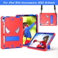 thumbnail image 1 of Dteck for iPad 10th Generation Case 10.9 Inch 2022,Military Grade Heavy Duty Shockproof Cover with Foldable Kickstand & Shoulder Strap & Pencil Holder for 10.9" iPad Case 10th 2022,Red+Blue, 1 of 7