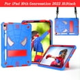 thumbnail image 1 of Dteck for iPad 10th Generation Case 10.9 Inch 2022,Military Grade Heavy Duty Shockproof Cover with Foldable Kickstand & Shoulder Strap & Pencil Holder for 10.9" iPad Case 10th 2022 Released,Blue+Red, 1 of 8