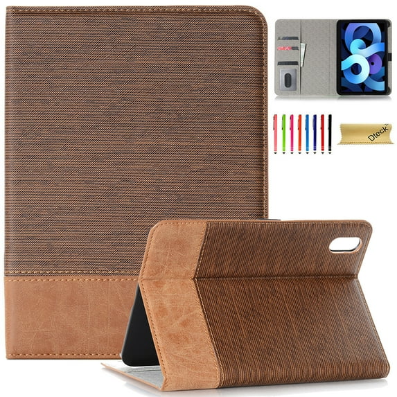 Dteck iPad 10th Generation Case 10.9 Inch 2022, Premium Bicolor PU Leather Business Folio Stand Cover with Cash/Card Slot for iPad 10th Gen, Sallow