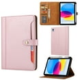 thumbnail image 1 of Dteck iPad 10th Generation Case 10.9 Inch 2022, Premium Leather Business Folio Stand Cover with Pencil Holder - Multiple Viewing Angles Case, Rosegold, 1 of 6