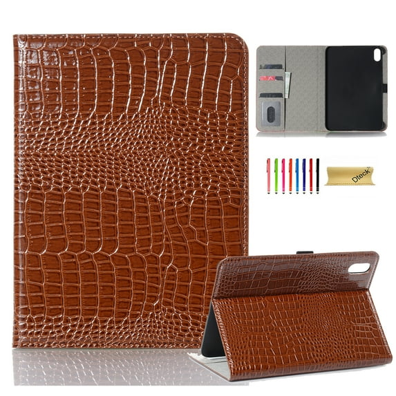 Dteck iPad 10th Generation Case 10.9 Inch 2022, Premium Leather Business Folio Stand Cover with Cash/Card Slot for iPad 10th Gen, Brown