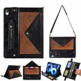 thumbnail image 1 of Dteck for iPad 10th Generation Case 10.9 Inch 2022, Premium PU Leather Business Folio Stand Cover with Apple Pencil Holder, 
Crossbody iPad Case with Card Wallet Envelope Pocket, Coffee + Black, 1 of 7