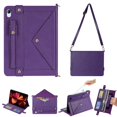 thumbnail image 1 of Dteck for iPad 10th Generation Case 10.9 Inch 2022, Premium PU Leather Business Folio Stand Cover with Apple Pencil Holder, 
Crossbody iPad Case with Card Wallet Envelope Pocket, Purple, 1 of 6