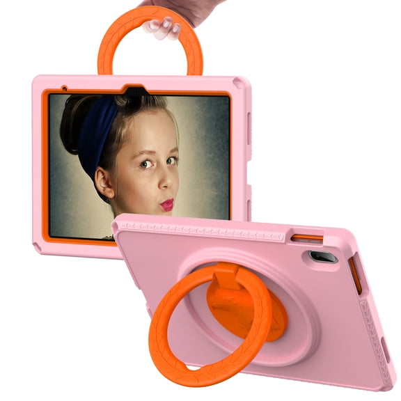 Dteck iPad 10th Generation Case 10.9", Lightweight Child Proof Drop Protection Shockproof Case with Roating Stand Handle Grip for 10.9 Inch iPad 10th Gen,Pink