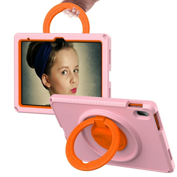 Dteck iPad 10th Generation Case 10.9", Lightweight Child Proof Drop Protection Shockproof Case with Roating Stand Handle Grip for 10.9 Inch iPad 10th Gen,Pink