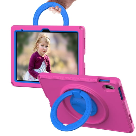 Dteck iPad 10th Generation Case 10.9", Lightweight Child Proof Drop Protection Shockproof Case with Roating Stand Handle Grip for 10.9 Inch iPad 10th Gen,Rose