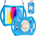 thumbnail image 1 of Dteck for iPad 10th Generation Case 2022 for Kids, iPad 10th Gen Case 10.9 Inch Child-Proof Heavy Duty Kids Case with Pencil Cap Holder Kickstand Rotating Hand Strap Carrying Strap, Blue, 1 of 6