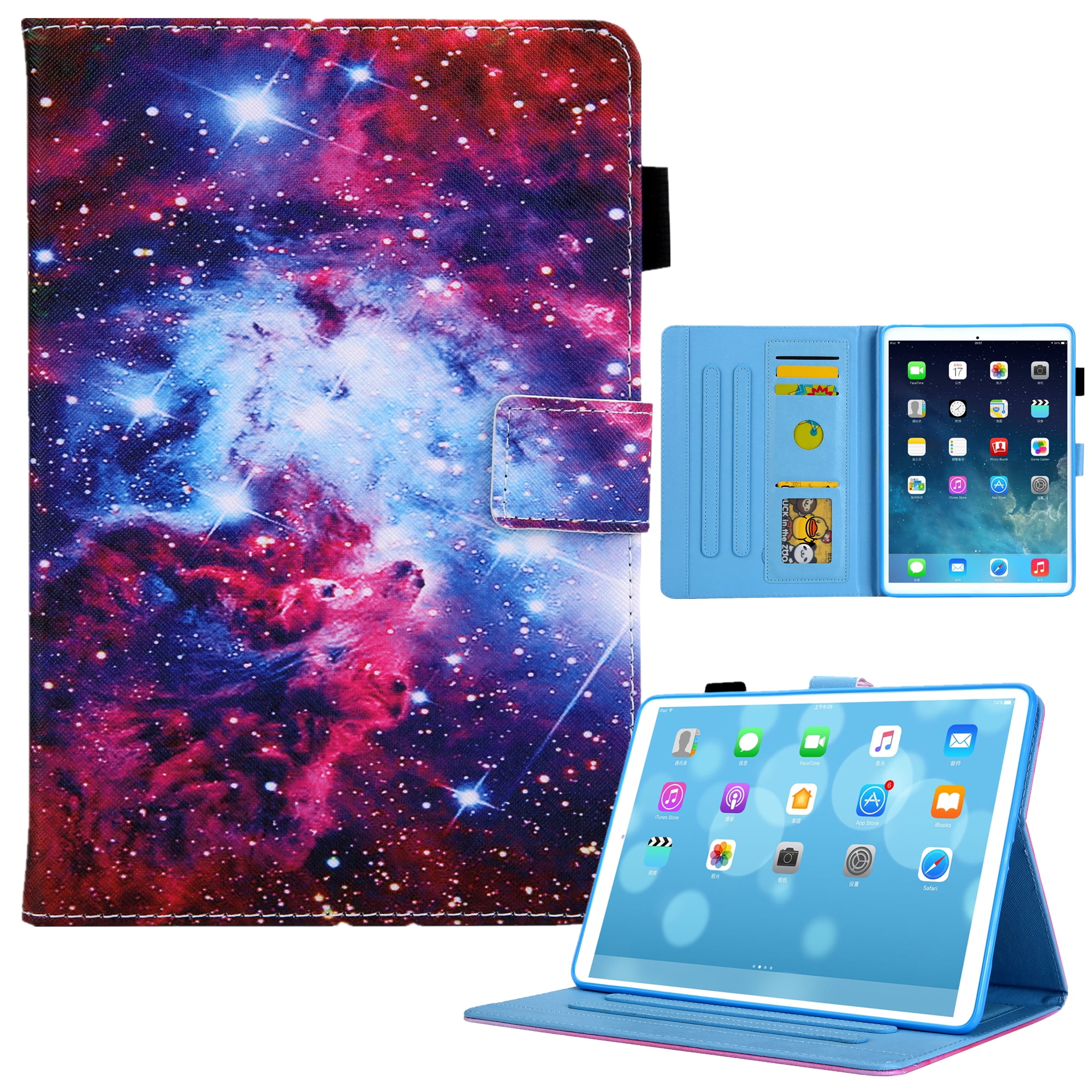 Dteck for iPad 10th Generation Case (2022 Release), iPad 10.9 Inch Smart Protective Cover with Pencil Holder, Multi-Angle Viewing Stand Pocket Folio Leather Cases for Women Men, 4-Galaxy