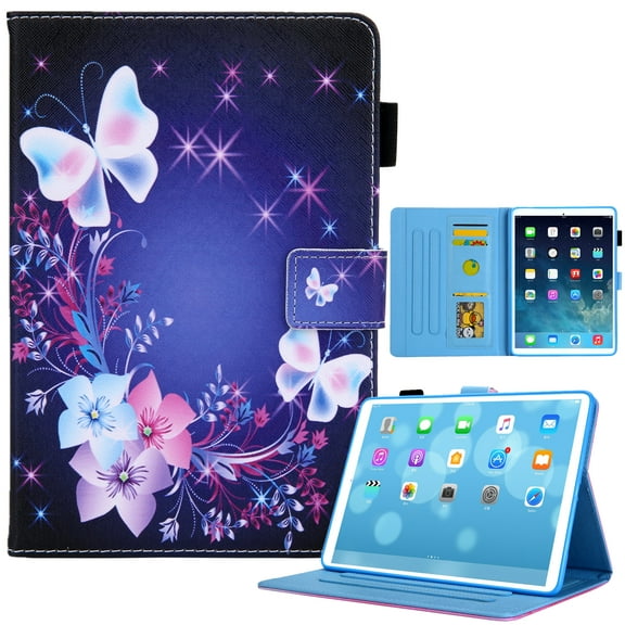 Dteck for iPad 10th Generation Case (2022 Release), iPad 10.9 Inch Smart Protective Cover with Pencil Holder, Multi-Angle Viewing Stand Pocket Folio Leather Cases for Women Men, 8-Purple Butterfly