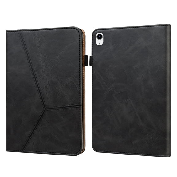 Dteck for iPad 10th Generation Case 2022 Shockproof PU Leather Stand Protective Wallet Cover with Card Slots & Money Holder Case with Elastic Strap, Black