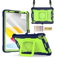 thumbnail image 1 of Dteck iPad 10th Generation Case, New iPad 2022 10.9 inch Rugged Case with Screen Protector, Rotating Stand/Pencil Holder/Carrying Shoulder Strap,Green, 1 of 7