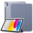 thumbnail image 1 of Dteck for iPad 10th Generation Case with Pencil Holder 2022 iPad 10.9 Inch Case, Clear Transparent Back Shell Trifold Protective Shockproof Auto Sleep/Wake Smart Stand Cover, Purple, 1 of 6