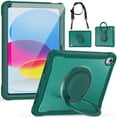 thumbnail image 1 of Dteck for iPad 10th Generation Case, iPad 10.9" 10th Gen 2022 Case for Kids, Heavy Duty Drop Protection Shockproof Rugged Cover with Shoulder Strap + Rotating Handle Stand Screen Protector,Green, 1 of 9