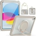 thumbnail image 1 of Dteck for iPad 10th Generation Case, iPad 10.9" 10th Gen 2022 Case for Kids, Heavy Duty Drop Protection Shockproof Rugged Cover with Shoulder Strap + Rotating Handle Stand Screen Protector,Khaki, 1 of 8