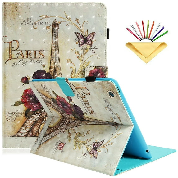 Dteck iPad 2/3/4 Case, Pattern PU Leather Slim Fit Folio Stand Case Card Wallet Smart Protective Cover Auto Sleep/Wake Feature For Apple iPad 2, iPad 3 & iPad 4th Generation, Tower