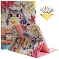 thumbnail image 1 of Dteck iPad 2/3/4 Case, Pattern PU Leather Slim Fit Folio Stand Case Card Wallet Smart Protective Cover Auto Sleep/Wake Feature For Apple iPad 2, iPad 3 & iPad 4th Generation, Purple Owl, 1 of 8