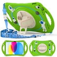 thumbnail image 1 of Dteck for iPad 6th/5th Gen Case 9.7 Inch for Kids, iPad Air 2 Case, iPad Air Case Child-Proof Heavy Duty Kids Case with Pencil Cap Holder Kickstand Rotating Hand Strap Carrying Strap, Green, 1 of 7