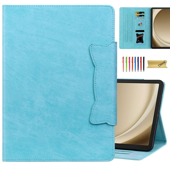 Dteck for iPad 6th/5th Generation Case, iPad Air / iPad Air 2 Case 9.7 Inch, Leather Folio Cover Auto Wake/Sleep with Card Slots, Multi-Angle Viewing Stand,Light Blue