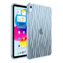 Dteck iPad 6th Gen Case / iPad 5th Gen Case, Slim and Light Weight Yellowing Resistant TPU Protective Clear iPad 9.7 Case with Transparent Back Cover with Ripple Design,Blue
