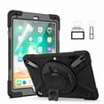 thumbnail image 1 of Dteck iPad 6th Gen. Case, iPad 9.7 2018/2017 Case (Not for ipad 2 3 4), Heavy Duty Protective Kicktand Hand Strap Shoulder Strap Shockproof Cover Pencil Holder for iPad Air 2/Pro 9.7 Inch, black, 1 of 8