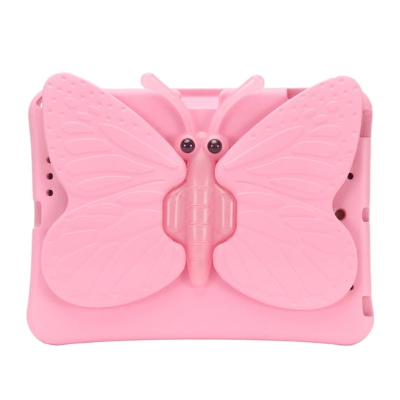 Dteck for iPad 6th Generation / 5th Generation Case for Kids, Cute Butterfly Shockproof EVA Foam Super Protection Rotating Stand Cover for 9.7" iPad Air/Air 2/iPad 2018/2017,Pink