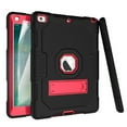 thumbnail image 1 of Dteck iPad 6th Generation Case with PET Screen Protector, Kids Case For iPad 5th Gen with Pencil Holder, Heavy Duty Rugged Dropproof Shockproof Case Kickstand Protective Cover, Black+Rose, 1 of 8
