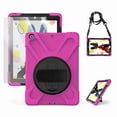 thumbnail image 1 of Dteck iPad 8th/7th Generation Case, iPad 10.2 Case 2020/2019, [Shockproof] Full Body Protective Case with Soft HD Screen Protector, Rotatable Kickstand & Hand Strap, Shoulder Strap, Rose, 1 of 6