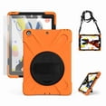 thumbnail image 1 of Dteck iPad 8th/7th Generation Case, iPad 10.2 Case 2020/2019, [Shockproof] Full Body Protective Case with Soft HD Screen Protector, Rotatable Kickstand & Hand Strap, Shoulder Strap, Orange, 1 of 6