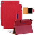 thumbnail image 1 of Dteck iPad 9.7 Case 2018/2017 iPad 6th Generation Case / iPad 5th Generation Case / iPad Air 2 Case / iPad Air Case, Multi-Angle Viewing Stand PU Leather Cover with Pocket,Pure Red, 1 of 7