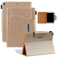 thumbnail image 1 of Dteck iPad 9.7 Case 2018/2017 iPad 6th Generation Case / iPad 5th Generation Case / iPad Air 2 Case / iPad Air Case, Multi-Angle Viewing Stand PU Leather Cover with Pocket,Glitter Gold, 1 of 7