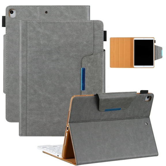 Dteck iPad 9.7 Case 2018/2017 iPad 6th Generation Case / iPad 5th Generation Case / iPad Air 2 Case / iPad Air Case, Multi-Angle Viewing Stand PU Leather Cover with Pocket,Pure Gray