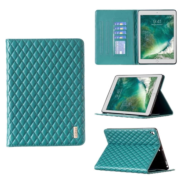 Dteck iPad 9.7 inch 2018 2017 Case / iPad Air Case / iPad Air 2 Case, Smart PU Leather Folio Cover with Auto Sleep Wake Stand Wallet Case for Apple iPad 6th / 5th Gen,iPad Air 1 / 2,Green