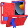 thumbnail image 1 of Dteck for iPad 9/8/7 (10.2-Inch, 2021/2020/2019 Model, 9th/8th/7th Generation), Heavy Duty Shockproof Rugged Shoulder Strap Foldable Kickstand Cover with Pencil Holder, red, 1 of 6
