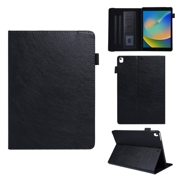 Dteck for iPad 9th/8th/7th Gen 10.2-inch Card Slots Wallet Case ,iPad Pro 10.5"/iPad Air 3rd Gen Premium Leather Business Folio Stand Case Auto Wake/Sleep and Multiple Viewing Angles Cover,Black